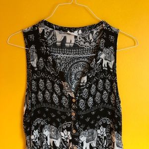 Anthropologie jumpsuit w/ elephant print